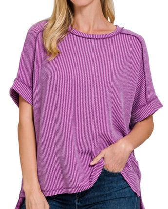 Plum Crazy Ribbed Top