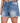 Mid Rise Frayed Hem Denim Shorts Light Wash Plus