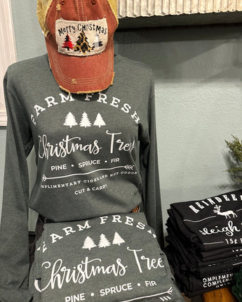 Farm Fresh Christmas Trees Long Sleeve Tee
