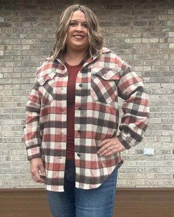 Cinnamon Plaid Shacket