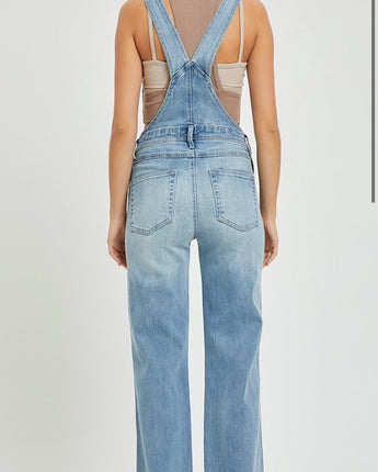 Risen Straight Leg Distressed Overalls