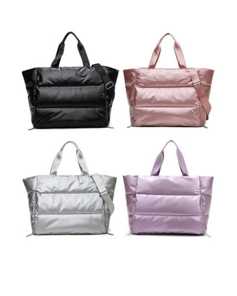 Puffy Quilted Waterproof Travel Sports Tote Bag