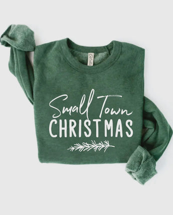 Small Town Christmas Sweatshirt Forest Green