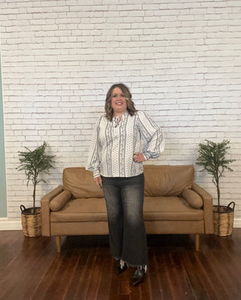 Vertical Floral Blouse