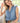 Ruffled Edge Sleeveless Denim Top