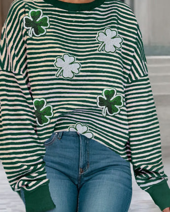 St. Patrick's Sequin Clover Patch Shirt