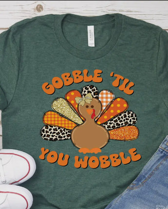 Gobble ‘Til You Wobble Turkey Tee