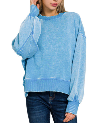 Deep Sky Acid Wash Fleece Pullover