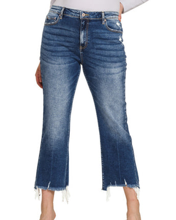 Plus Kick Crop Flare Denim Pants