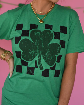 Checkered Shamrock Tee