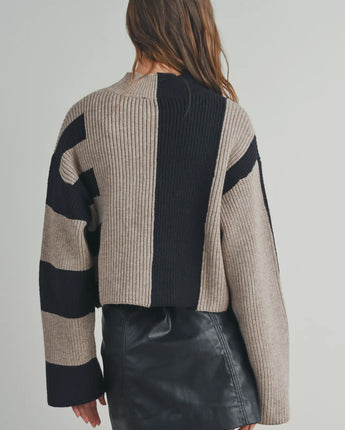 Colorblock Geometric Sweater