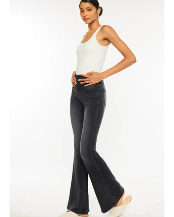 Kan Can Ultra High Rise Flare Black Jeans