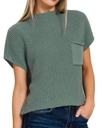 Ash Jade Short Sleeve Cropped Sweater