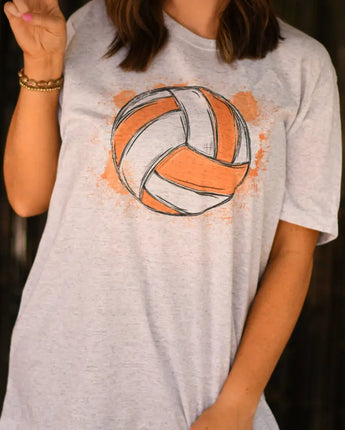 Orange Volleyball Splatter Tee