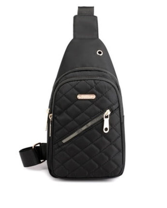 Quilted Multipocket Crossbody Sling Bag