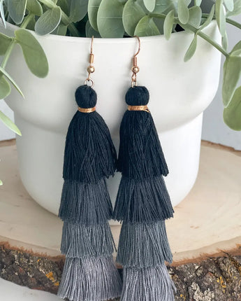 Tassel Earrings Black