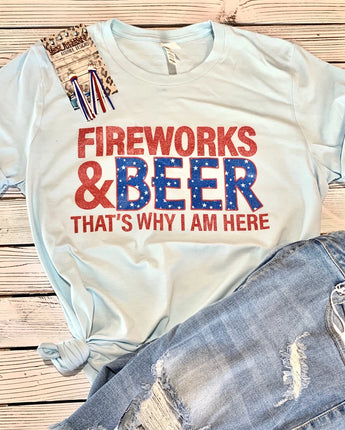 Fireworks & Beer Patriotic Tee