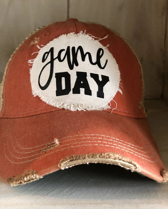 Game Day Orange Distressed Hat