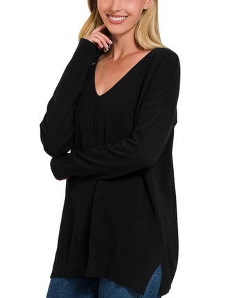 Curvy Front Seam Sweater