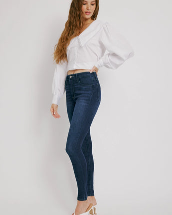 Kan Can High Rise Super Skinny Dark Jeans