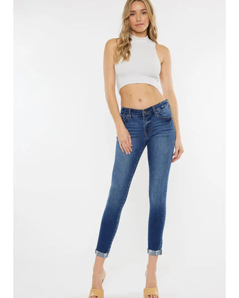 Kan Can Mid Rise Ankle Skinny Jeans