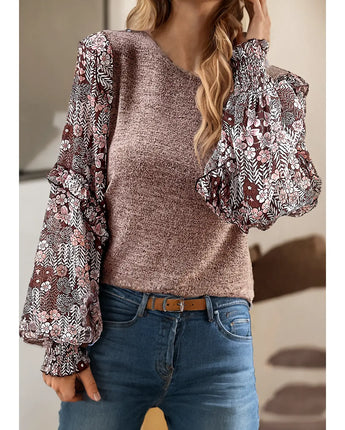 Ruffle Tiered Floral Sleeve Top