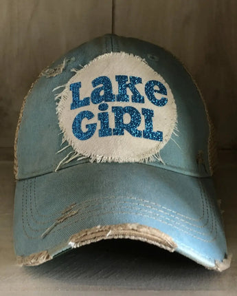 Lake Girl Blue Glitter Patch Hat