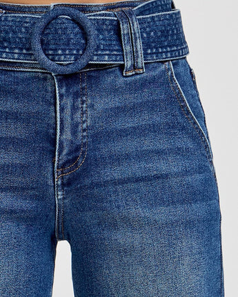 Risen Jeans Tummy Control High Rise Belted Jeans