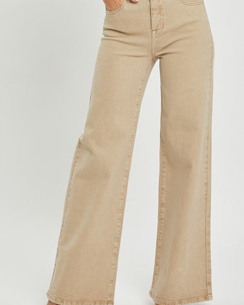 Risen Jeans High Rise Tummy Control Khaki