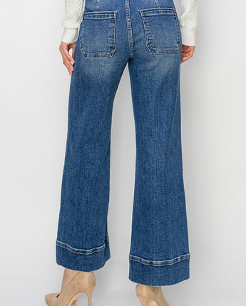 Risen High Rise Crop-Wide Jeans