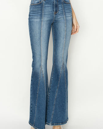 Risen Jeans High Rise Flare Front Seam Details Plus