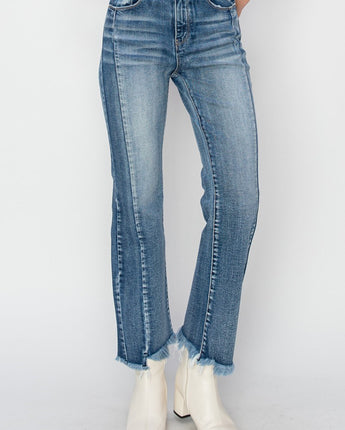 Risen High Rise Crop Flare Jeans