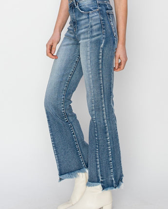 Risen High Rise Crop Flare Jeans