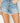 High Rise Button Down Side Step Hem Shorts