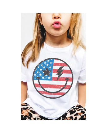 Retro American Smiley Face Youth Tee