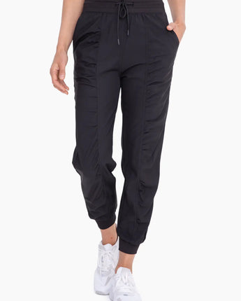 Black Rouched Front Joggers