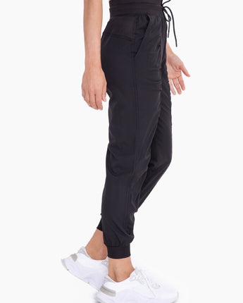 Black Rouched Front Joggers