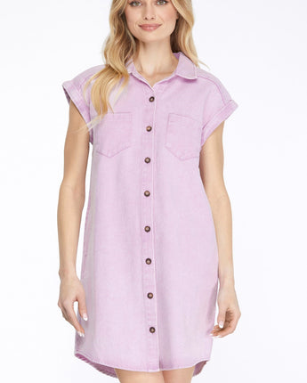 Lilac Button Down Dress