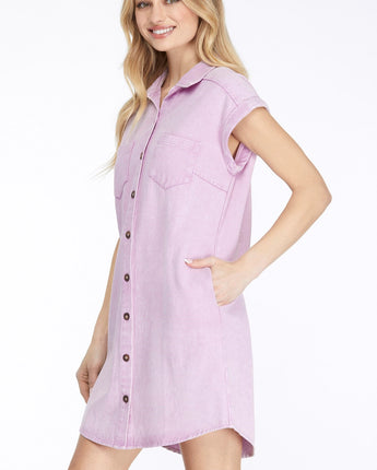 Lilac Button Down Dress