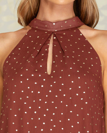 Glitter Dot Tie Back Halter Top