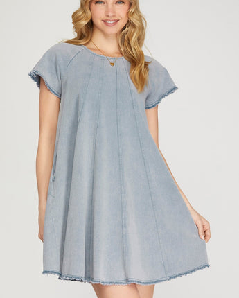 Frayed Denim Dress