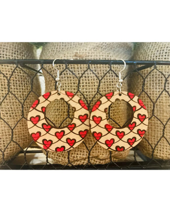 Wooden Heart Earrings