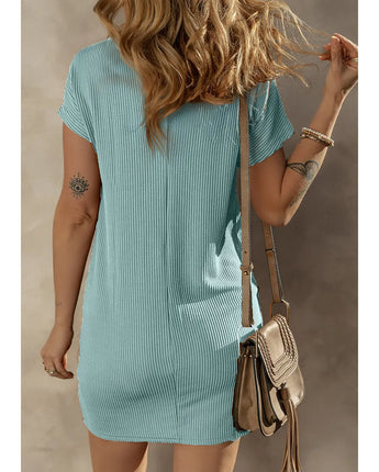 Ribbed Knit T-shirt Dress