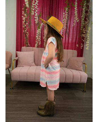 Girls LIght Pink Aztec Dress