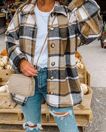 Brown Plaid Flannel Shacket