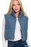 Cropped Puffer Vest Dusty Blue