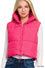 Cropped Puffer Vest Hot Pink