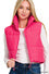 Cropped Puffer Vest Hot Pink