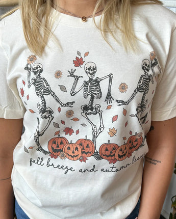 Fall Breeze & Autumn Leaves Skeleton Tee