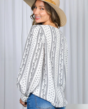 Vertical Floral Blouse
